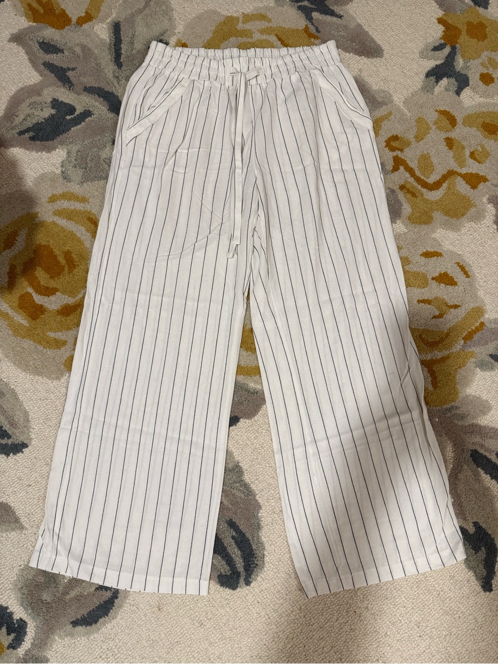 Sienna Sky Coastal Wide Leg Pant in White Pinstripe